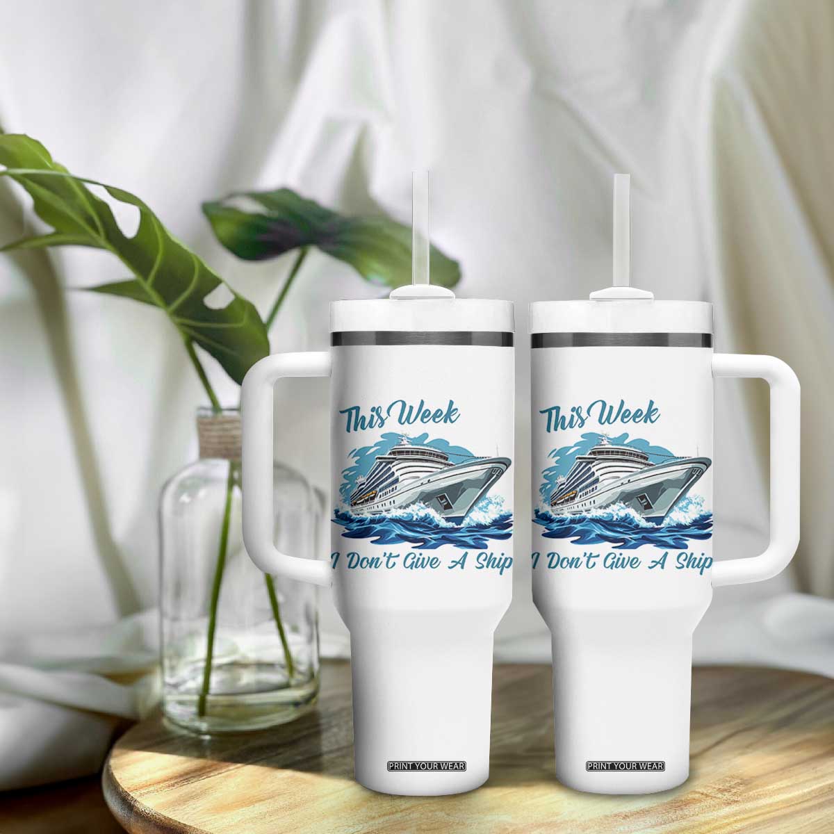 Funny Cruise Vacation Tumbler With Handle This Week I Do Not Give A Ship TS14 Print Your Wear