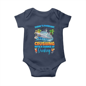 Funny Cruise Vacation Trip Drinking Baby Onesie Today Is Forecast Cruising With A Chance Of Drinking TS14 Navy Print Your Wear