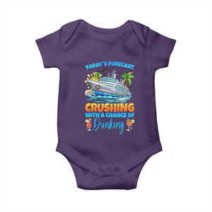 Funny Cruise Vacation Trip Drinking Baby Onesie Today Is Forecast Cruising With A Chance Of Drinking TS14 Purple Print Your Wear