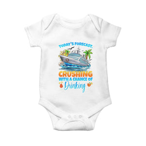 Funny Cruise Vacation Trip Drinking Baby Onesie Today Is Forecast Cruising With A Chance Of Drinking TS14 White Print Your Wear