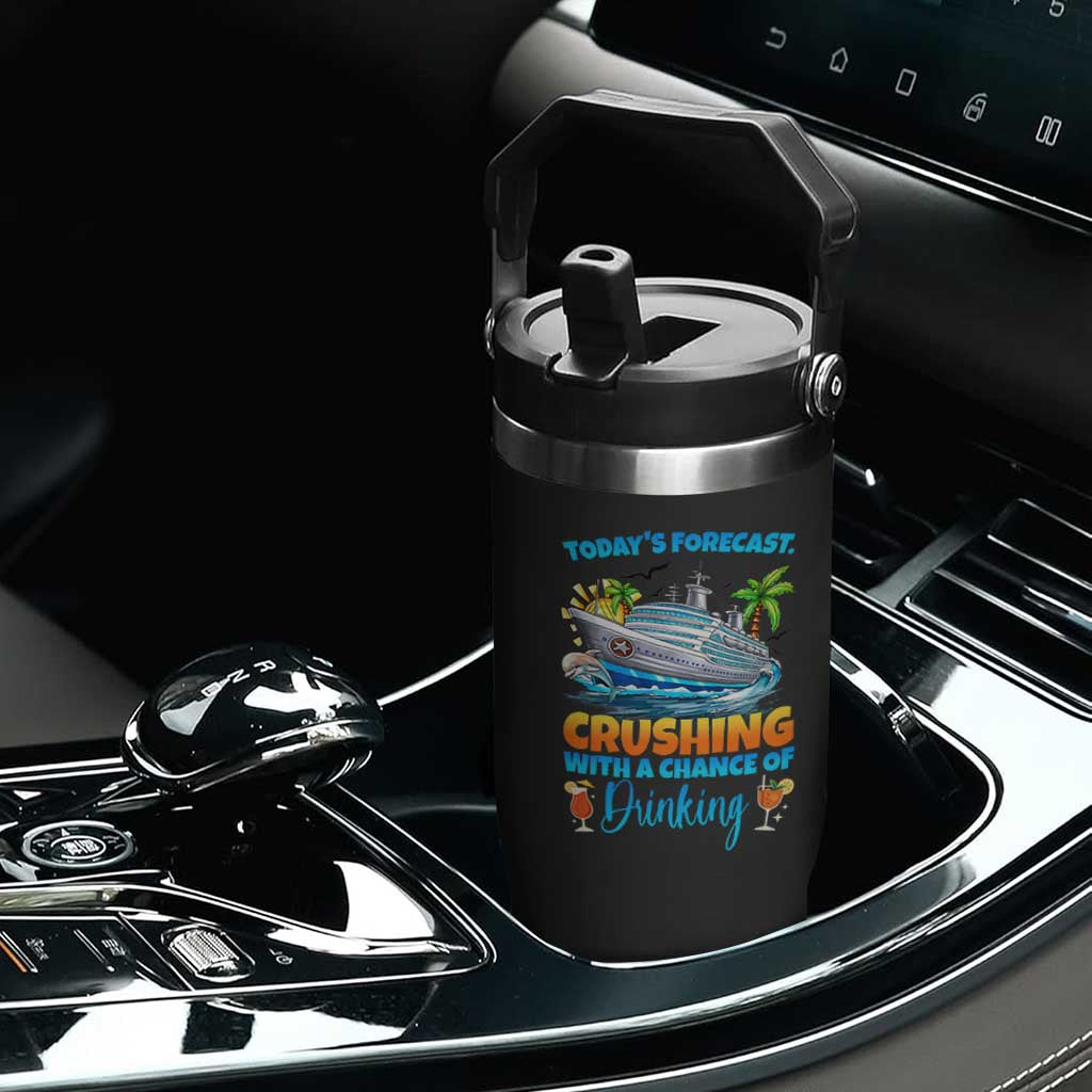 Funny Cruise Vacation Trip Drinking Flip Straw Tumbler Today Is Forecast Cruising With A Chance Of Drinking TS14 Print Your Wear