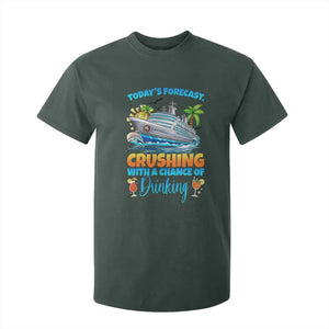 Funny Cruise Vacation Trip Drinking T Shirt For Kid Today Is Forecast Cruising With A Chance Of Drinking TS14 Dark Forest Green Print Your Wear