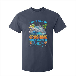 Funny Cruise Vacation Trip Drinking T Shirt For Kid Today Is Forecast Cruising With A Chance Of Drinking TS14 Navy Print Your Wear