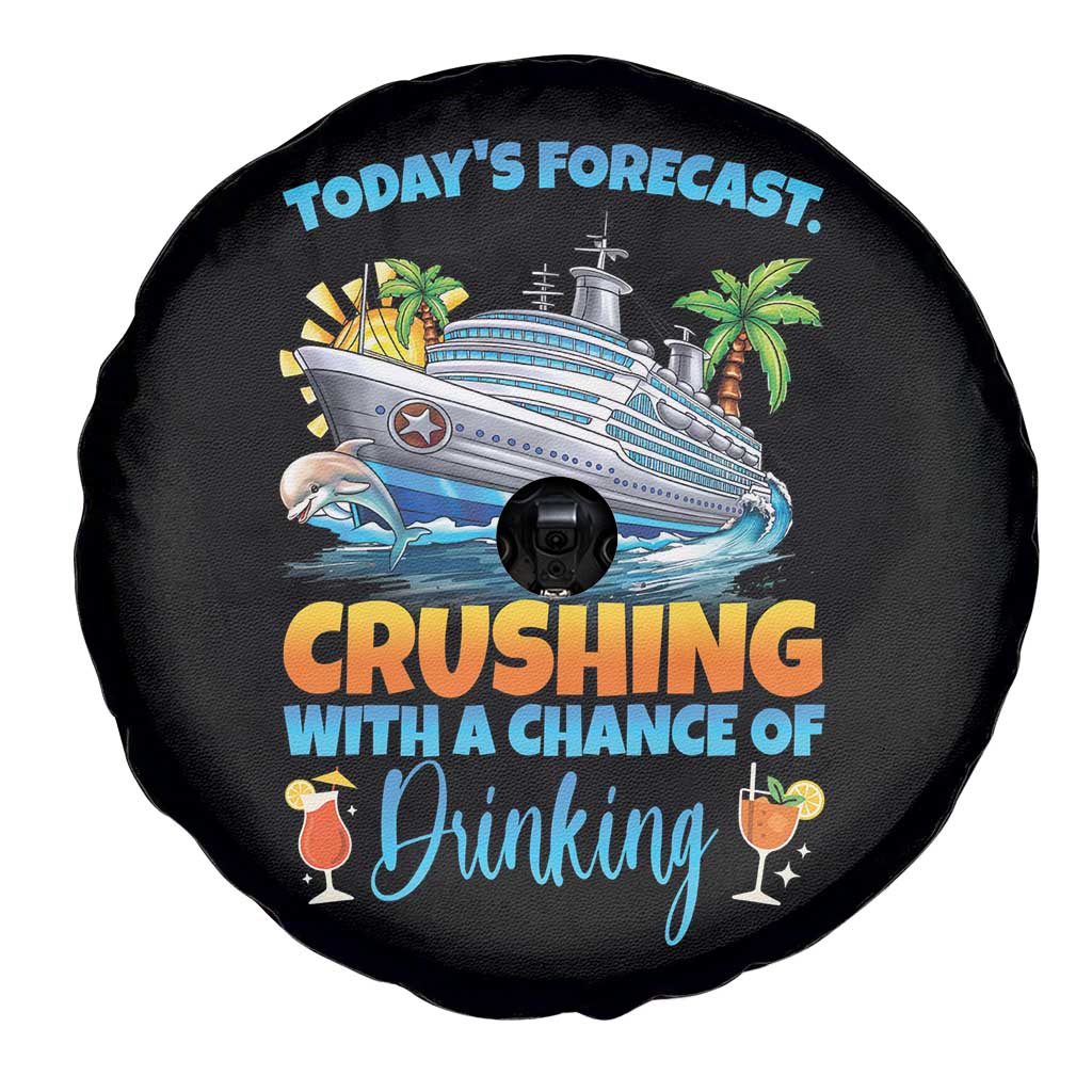 Funny Cruise Vacation Trip Drinking Spare Tire Cover Today Is Forecast Cruising With A Chance Of Drinking TS14 Print Your Wear