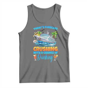 Funny Cruise Vacation Trip Drinking Tank Top Today Is Forecast Cruising With A Chance Of Drinking TS14 Black Heather Print Your Wear