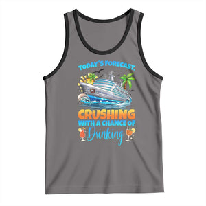 Funny Cruise Vacation Trip Drinking Tank Top Today Is Forecast Cruising With A Chance Of Drinking TS14 Deep Heather Black Print Your Wear