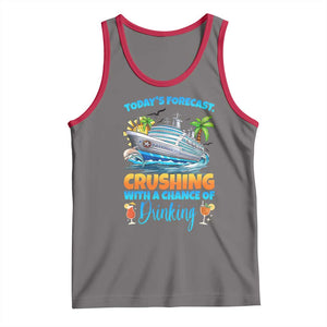 Funny Cruise Vacation Trip Drinking Tank Top Today Is Forecast Cruising With A Chance Of Drinking TS14 Deep Heather Red Print Your Wear