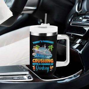 Funny Cruise Vacation Trip Drinking Tumbler With Handle Today Is Forecast Cruising With A Chance Of Drinking TS14 Print Your Wear