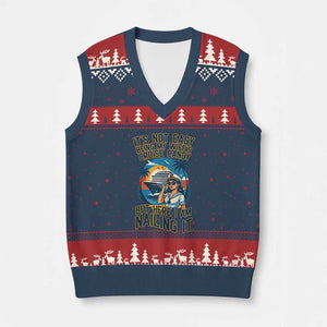 Funny Cruise V-Neck Knit Sweater Vest It Is Not Easy Being My Wife's Cruise Candy TS14 Navy Red Print Your Wear