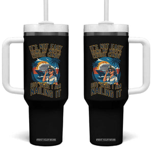 Funny Cruise Tumbler With Handle It Is Not Easy Being My Wife's Cruise Candy TS14 One Size: 40 oz Black Print Your Wear