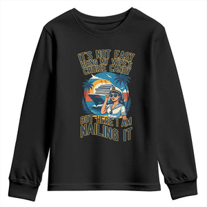 Funny Cruise Youth Sweatshirt It Is Not Easy Being My Wife's Cruise Candy TS14 Black Print Your Wear