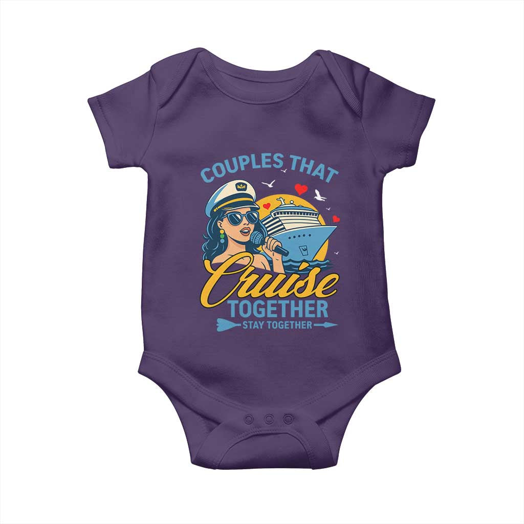 Couples That Cruise Together Stay Together Baby Onesie Funny Cruising Couples TS14 Purple Print Your Wear