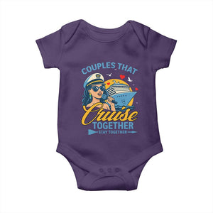 Couples That Cruise Together Stay Together Baby Onesie Funny Cruising Couples TS14 Purple Print Your Wear