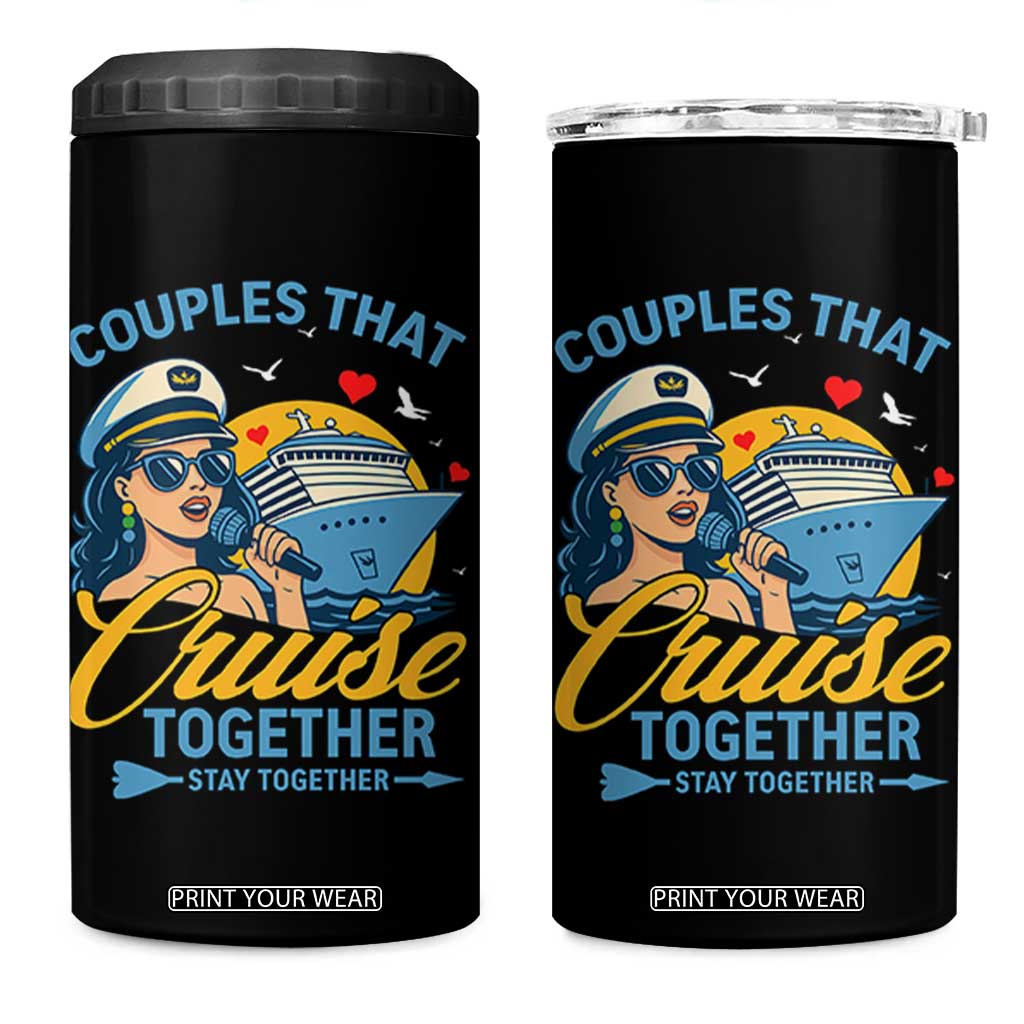 Couples That Cruise Together Stay Together 4 in 1 Can Cooler Tumbler Funny Cruising Couples TS14 One Size: 16 oz Black Print Your Wear