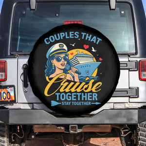 Couples That Cruise Together Stay Together Spare Tire Cover Funny Cruising Couples TS14 No hole Black Print Your Wear