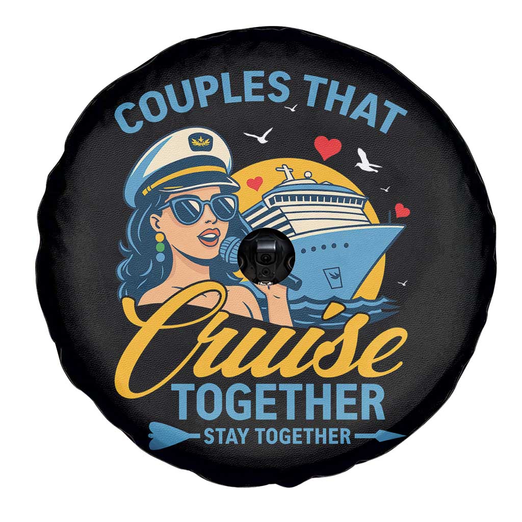 Couples That Cruise Together Stay Together Spare Tire Cover Funny Cruising Couples TS14 Print Your Wear