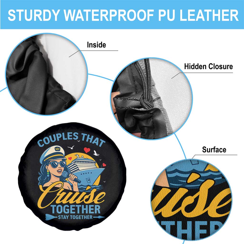 Couples That Cruise Together Stay Together Spare Tire Cover Funny Cruising Couples TS14 Print Your Wear