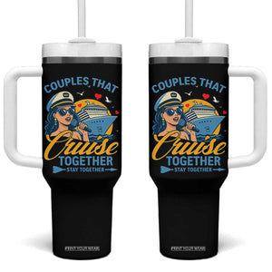Couples That Cruise Together Stay Together Tumbler With Handle Funny Cruising Couples TS14 One Size: 40 oz Black Print Your Wear