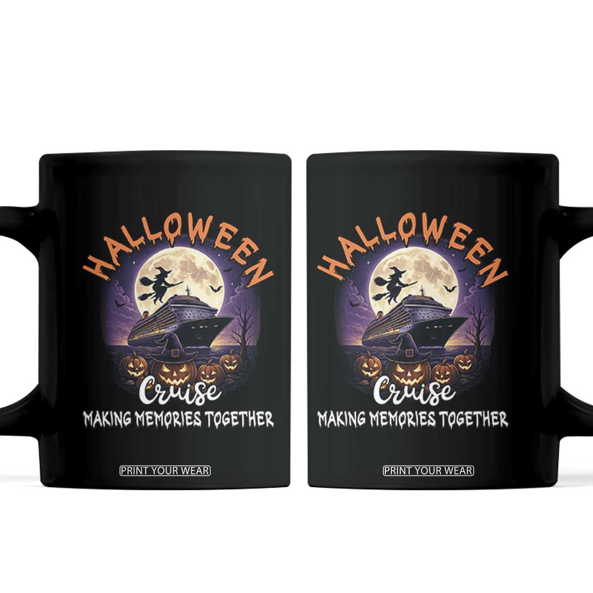 Funny Cruise Halloween Coffee Mug Making Memories Together TS14 Black Print Your Wear