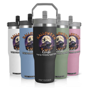 Funny Cruise Halloween Flip Straw Tumbler Making Memories Together TS14 Print Your Wear