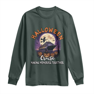 Funny Cruise Halloween Long Sleeve Shirt Making Memories Together TS14 Dark Forest Green Print Your Wear
