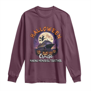 Funny Cruise Halloween Long Sleeve Shirt Making Memories Together TS14 Maroon Print Your Wear