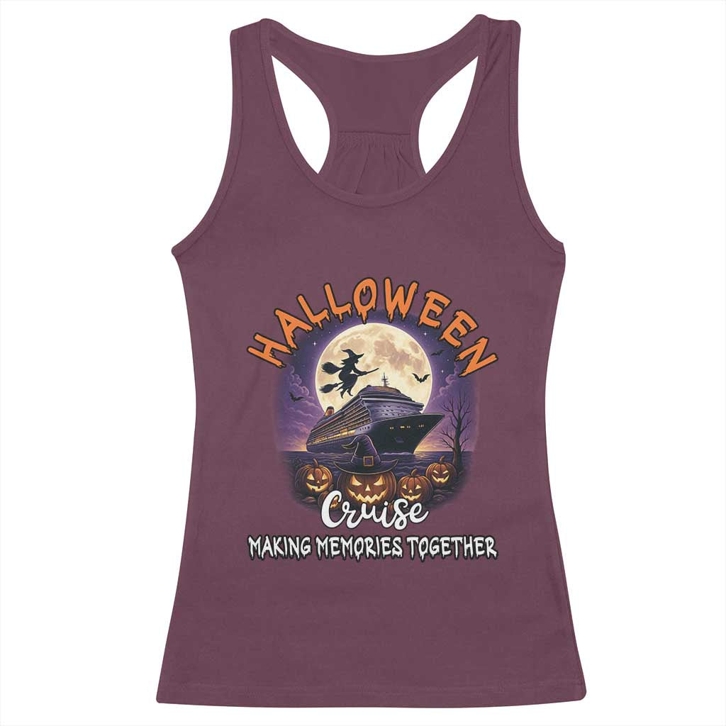 Funny Cruise Halloween Racerback Tank Top Making Memories Together TS14 Maroon Print Your Wear