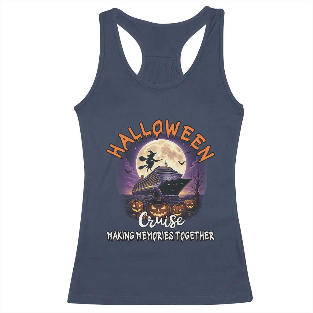 Funny Cruise Halloween Racerback Tank Top Making Memories Together TS14 Navy Print Your Wear