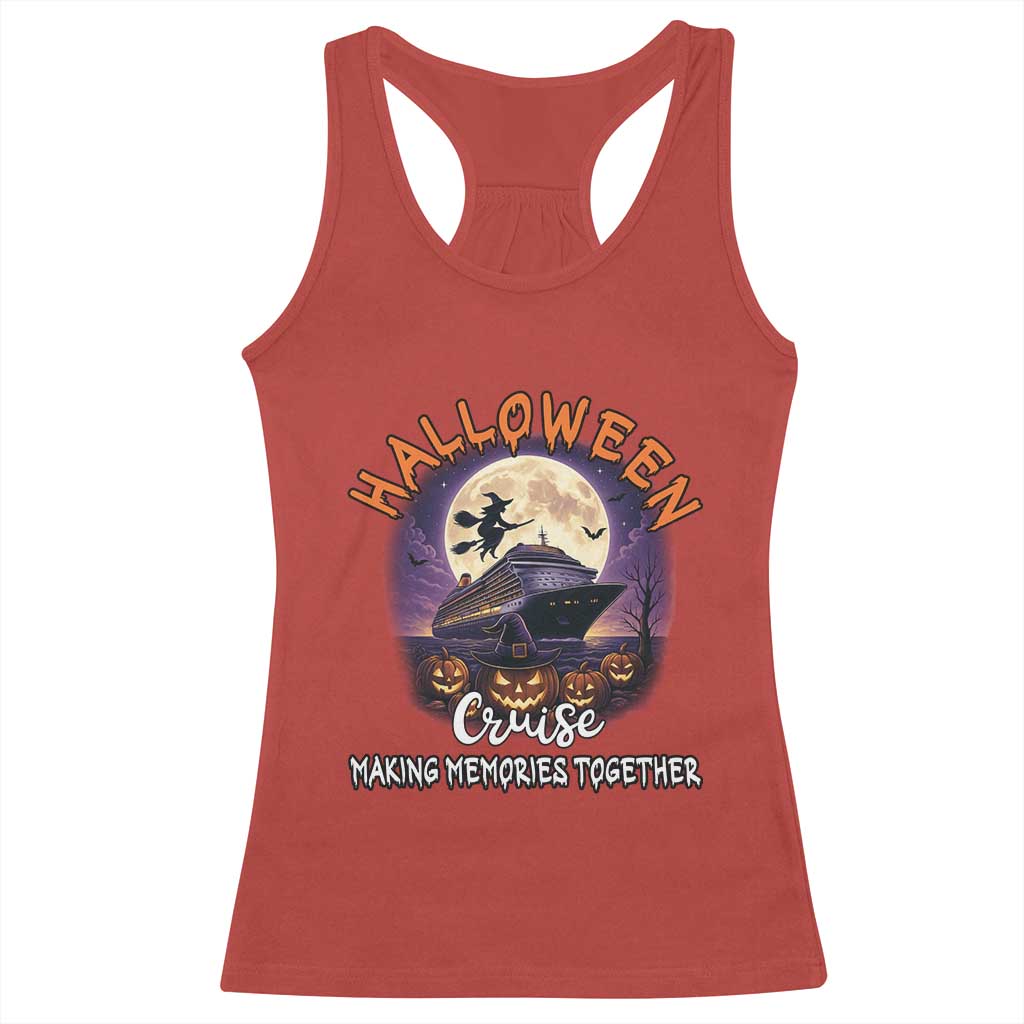 Funny Cruise Halloween Racerback Tank Top Making Memories Together TS14 Red Print Your Wear
