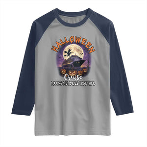 Funny Cruise Halloween Raglan Shirt Making Memories Together TS14 Sport Gray Navy Print Your Wear