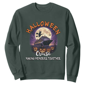 Funny Cruise Halloween Sweatshirt Making Memories Together TS14 Dark Forest Green Print Your Wear