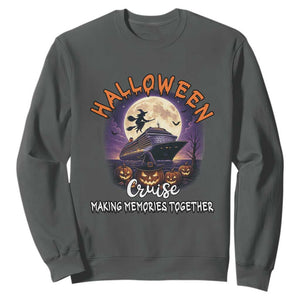 Funny Cruise Halloween Sweatshirt Making Memories Together TS14 Dark Heather Print Your Wear