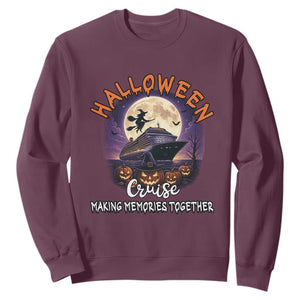 Funny Cruise Halloween Sweatshirt Making Memories Together TS14 Maroon Print Your Wear