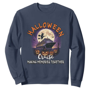 Funny Cruise Halloween Sweatshirt Making Memories Together TS14 Navy Print Your Wear