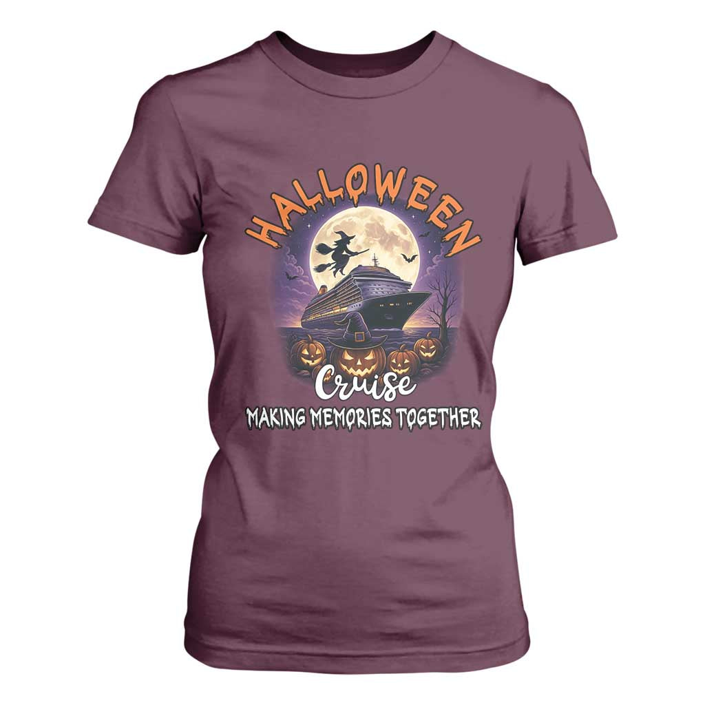 Funny Cruise Halloween T Shirt For Women Making Memories Together TS14 Maroon Print Your Wear