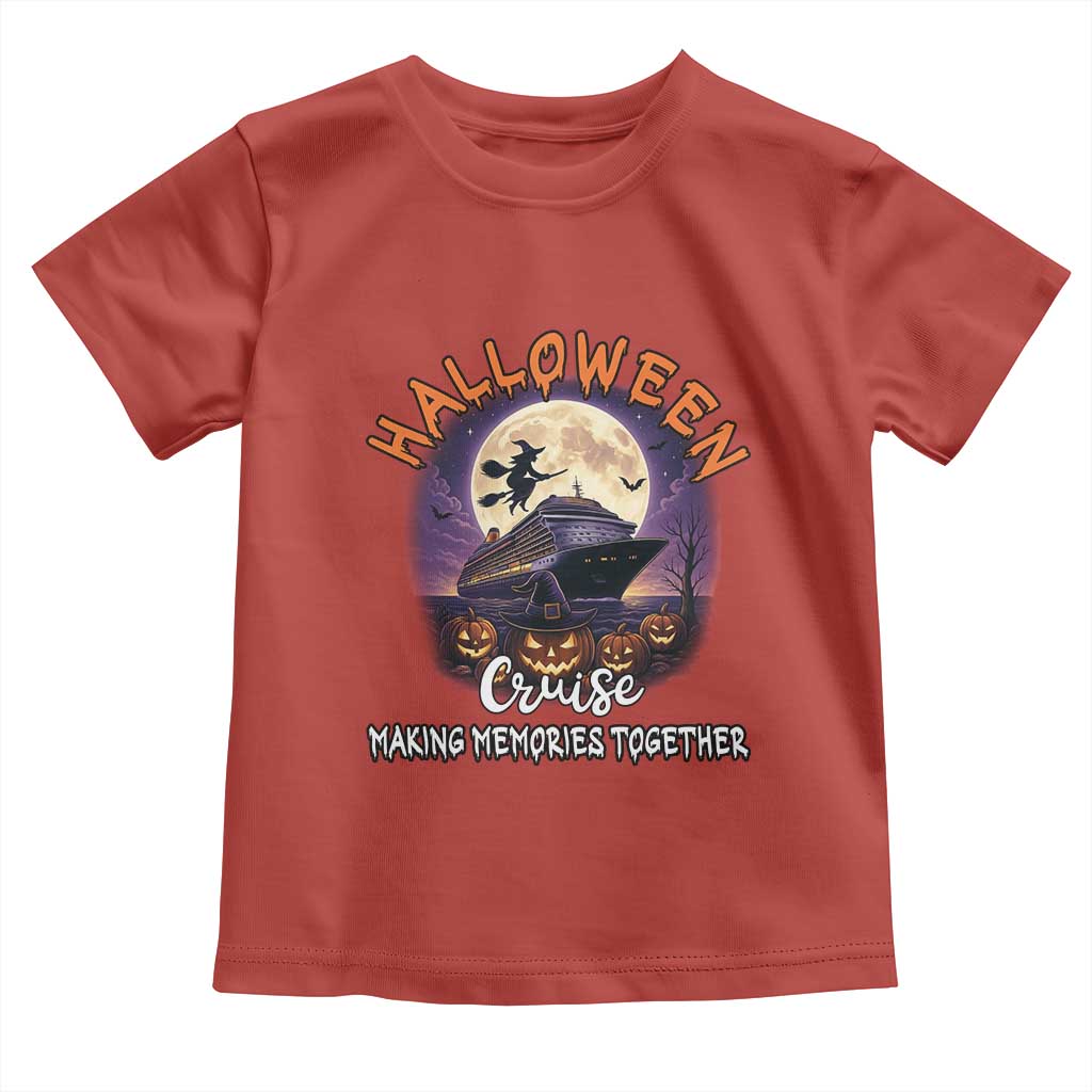 Funny Cruise Halloween Toddler T Shirt Making Memories Together TS14 Red Print Your Wear