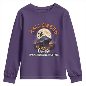 Funny Cruise Halloween Youth Sweatshirt Making Memories Together TS14 Purple Print Your Wear