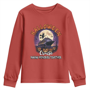 Funny Cruise Halloween Youth Sweatshirt Making Memories Together TS14 Red Print Your Wear