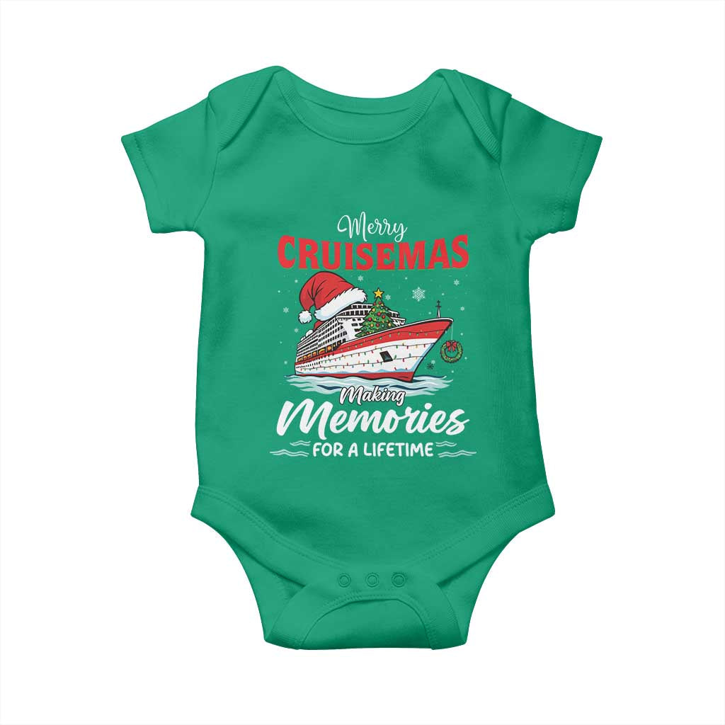 Christmas Cruise Baby Onesie Merry Cruisemas Making Memories For A Life Time TS14 Irish Green Print Your Wear