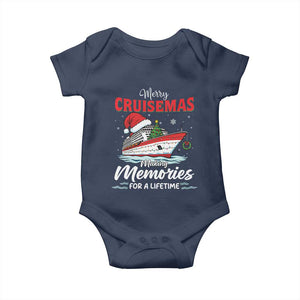 Christmas Cruise Baby Onesie Merry Cruisemas Making Memories For A Life Time TS14 Navy Print Your Wear