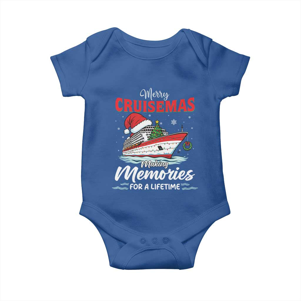 Christmas Cruise Baby Onesie Merry Cruisemas Making Memories For A Life Time TS14 Royal Blue Print Your Wear