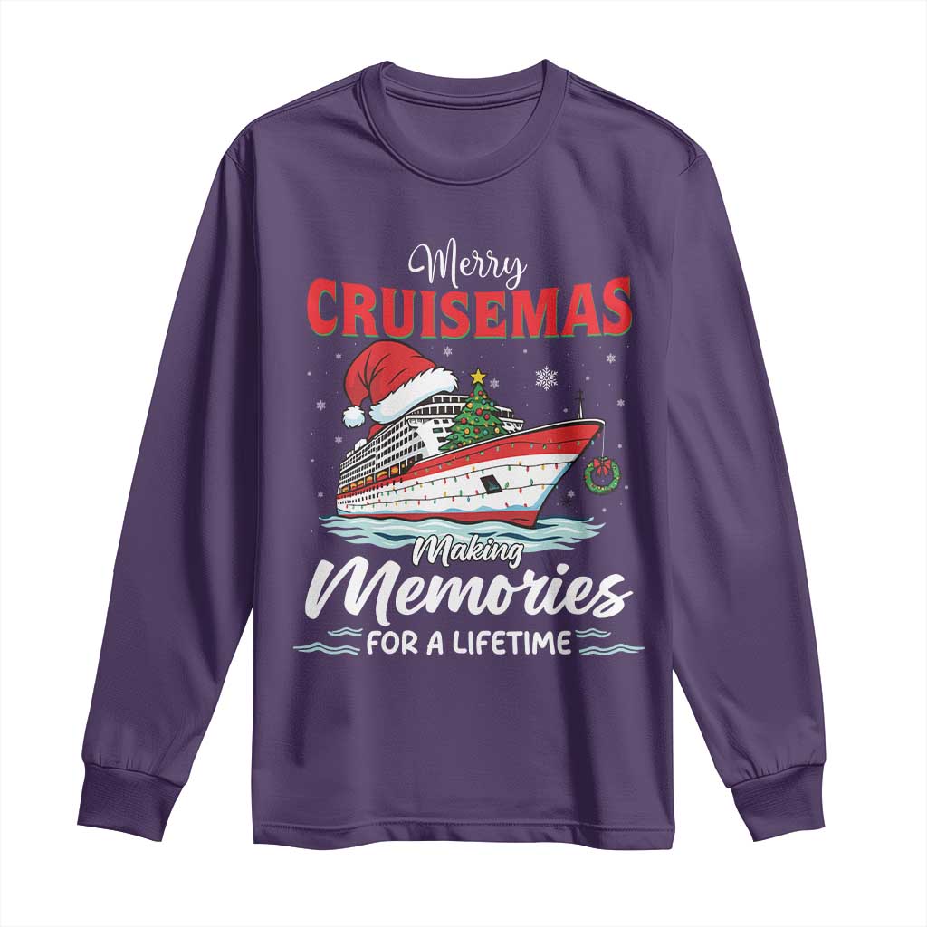 Christmas Cruise Long Sleeve Shirt Merry Cruisemas Making Memories For A Life Time TS14 Purple Print Your Wear