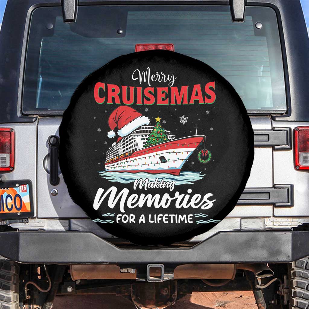 Christmas Cruise Spare Tire Cover Merry Cruisemas Making Memories For A Life Time TS14 No hole Black Print Your Wear