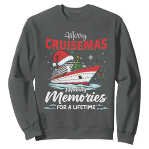 Christmas Cruise Sweatshirt Merry Cruisemas Making Memories For A Life Time TS14 Dark Heather Print Your Wear