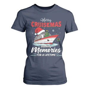 Christmas Cruise T Shirt For Women Merry Cruisemas Making Memories For A Life Time TS14 Navy Print Your Wear
