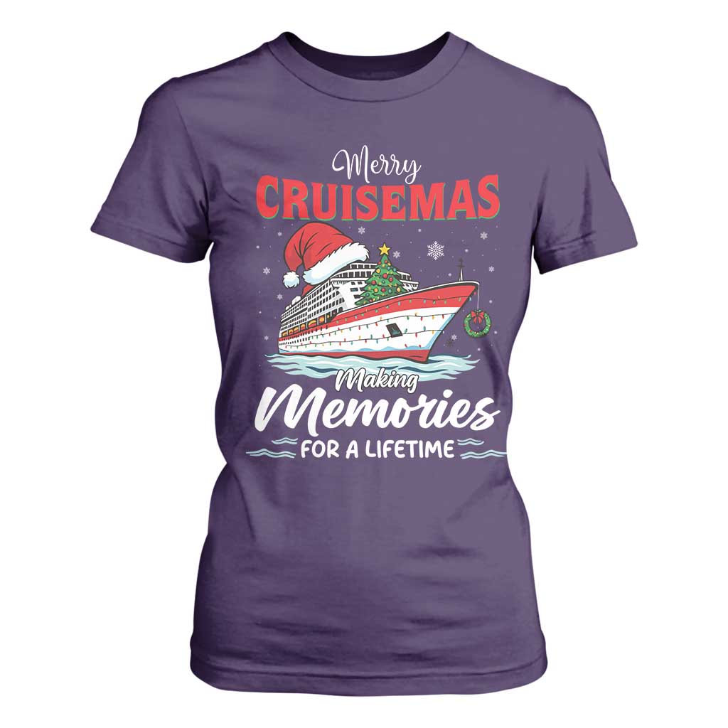 Christmas Cruise T Shirt For Women Merry Cruisemas Making Memories For A Life Time TS14 Purple Print Your Wear