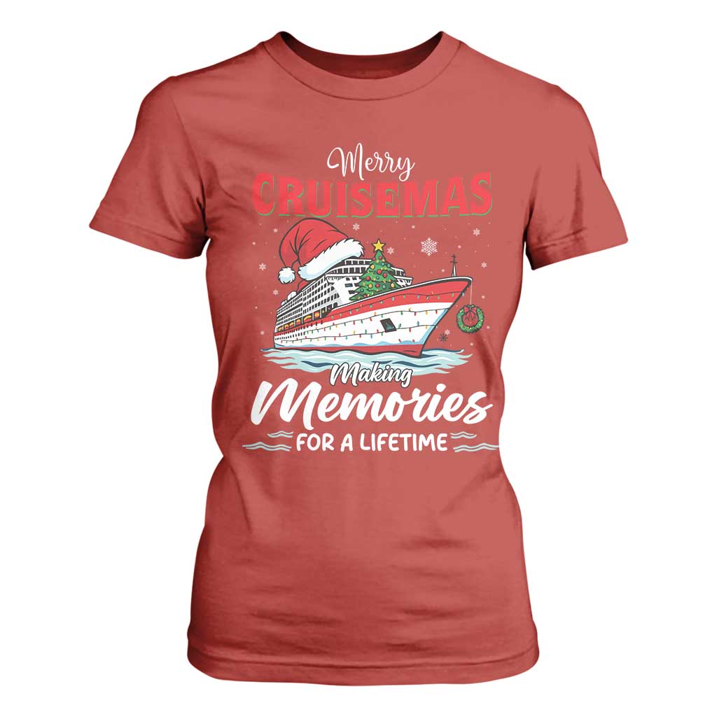 Christmas Cruise T Shirt For Women Merry Cruisemas Making Memories For A Life Time TS14 Red Print Your Wear