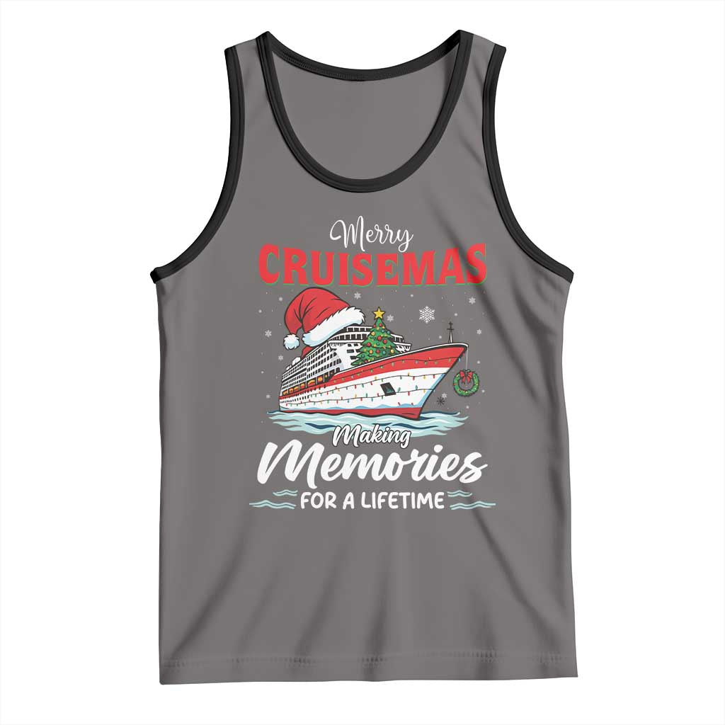 Christmas Cruise Tank Top Merry Cruisemas Making Memories For A Life Time TS14 Deep Heather Black Print Your Wear