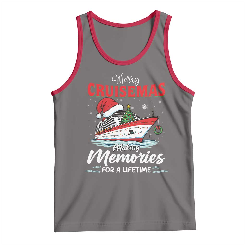 Christmas Cruise Tank Top Merry Cruisemas Making Memories For A Life Time TS14 Deep Heather Red Print Your Wear