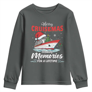Christmas Cruise Youth Sweatshirt Merry Cruisemas Making Memories For A Life Time TS14 Dark Heather Print Your Wear